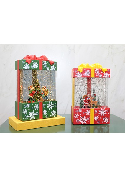Yılbaşı Temalı Işıklı Müzikli Kar Küresi Hediye Kutusu Tasarımlı fiyatları