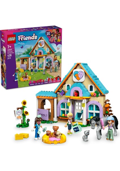 Friends At ve Evcil Hayvan Veteriner Kliniği 42651-7 Yaş ve Üzeri Kız ve Erkek Çocuklar Için Mini Bebek, At ve Köpek Figürü Içeren Yaratıcı Oyuncak Yapım Seti, Doğum Günü Hediyesi (428 Parça)