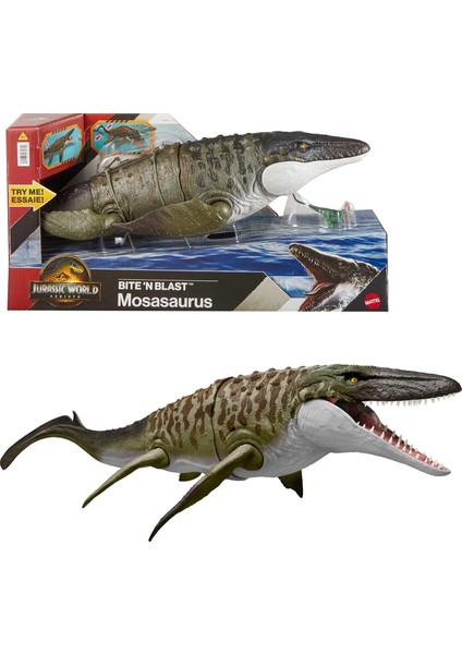 Jurassic World Rebirth Mosasaurus Aksiyon Figürü ve Mini Dilophosaurus, Geniş Çeneli Dinozor Oyuncağı, Filmden Uyarlanan Tasarım, Bükülebilir Eklemler, Dijital Oyunlar, JCH00