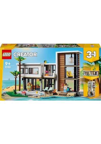 Creator 3 Ü 1 Arada Modern Ev 31153, 9 Yaş ve Üzeri Için 3 Katlı Şehir Binası Veya Orman Kulübesi Içeren Yaratıcı Oyuncak Yapım Seti (939 Parça) fiyatları