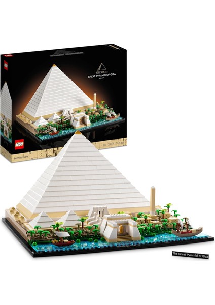 Architecture Mimari Simgeler Koleksiyonu: Keops Piramidi 21058 - Yetişkinler Için Koleksiyonluk Model Yapım Seti (1476 Parça)
