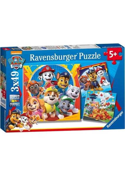 Puzzle, Paw Patrol, 3X49 Parça