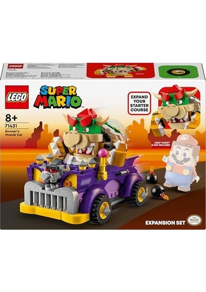 Super Mario Bowser'ın Büyük Arabası Ek Macera Seti 71431-8 Yaş ve Üzeri Kız ve Erkek Çocukları Için Bowser Figürü Içeren Koleksiyonluk Yarış Arabası Oyuncağı, Yaratıcı Oyun Hediyesi (458 Parça) modelleri