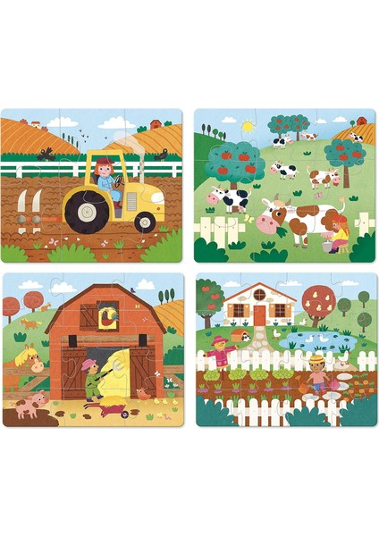 Farm Evolutive Puzzle Çiftlik Evrimsel Puzzle, 4 Farklı Tasarım
