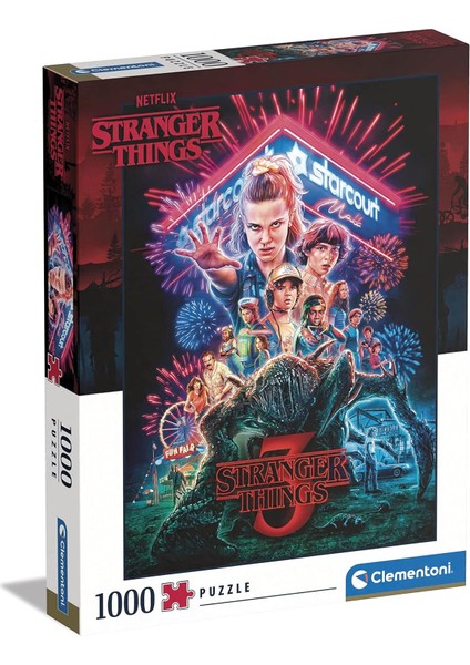 39653 Stranger Things THINGS-1000 Made In Italy, 1000 Parça, Tv Dizisi, Netflix, Ünlü Film Bulmacaları, Yetişkin Eğlenceli, Çok Renkli, Orta