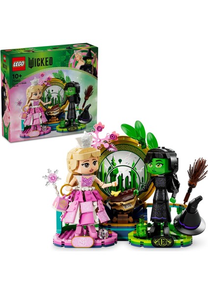Wicked Elphaba ve Glinda Figürleri 75682-10 Yaş ve Üzeri Çocuklar Için Fantastik Oyuncak Yapım Seti (558 Parça)