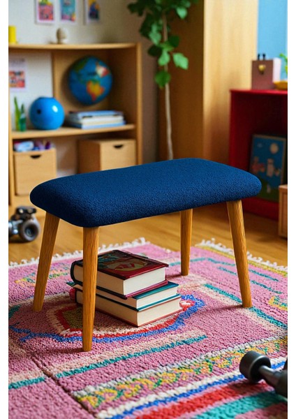 Luno Dekoratif Teddy Peluş Bench – Geniş Pofidik Oturumlu Ahşap Ayaklı Puf fırsatları