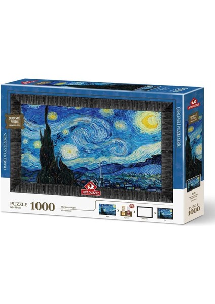 Puzzle Yıldızlı Gece 1000 Parça Çerçeveli Puzzle