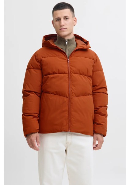 Erkek Jjglobal Kapüşonlu Şişme Mont 12283517 Kiremit fırsatları