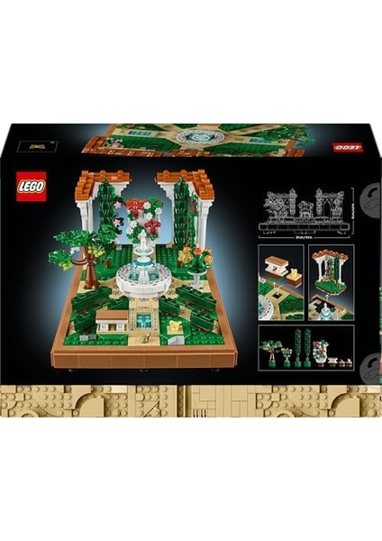 Icons Fıskiyeli Bahçe 10359 - Yetişkinler Için Ev ve Ofis Dekoru, Selvi Ağaçları, Çiçekler ve Hayvan Figürleri Içeren Sergilenebilir Bahçe Modeli Yapım Seti (1302 Parça) fiyatları