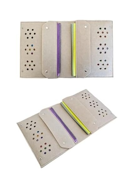 Keçe Kalemlik ve Tablet Organizer Çanta - 4 Bölmeli, A4 Boyut, Çok Amaçlı Defter Boya Düzenleyici Çanta (Açık Kahve) modelleri