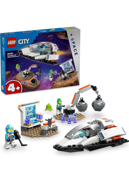 City Uzay Gemisi ve Asteroit Keşfi 60429-4 Yaş ve Üzeri Çocuklar Için Uzay Laboratuvarı Içeren Yaratıcı Oyuncak Yapım Seti (126 Parça)