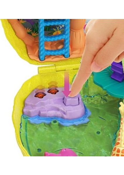 Pocket Tropikal Eğlence Giyilebilir Kompakt Ananas Çanta, 8 Eğlenceli Özellik Içeren Kompakt Set, Minik Polly ve Lila Bebekler, 2 Aksesuar ve Çıkartma Sayfası; 4 Yaş ve Üzeri Için, GKJ64 modelleri