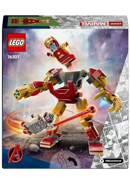 | Iron Man Robotu, Ultron A Karşı 76307-6 Yaş ve Üzeri Süper Kahraman Sevenler Için Yaratıcı Oyuncak Yapım Seti, Doğum Günü Hediyesi (101 Parça) modelleri
