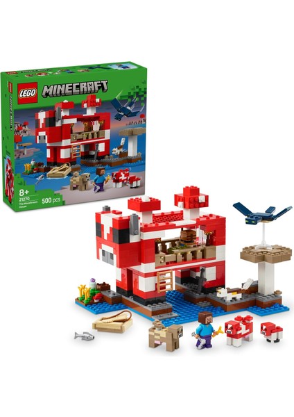 Minecraft Mooshroom Evi 21270, 8 Yaş ve Üzeri Erkek ve Kız Çocuklar Için Mantar Tarlaları, Steve Figürü ve Yaratıklar Içeren Rol Yapım Oyuncağı Yapım Seti, Doğum Günü Hediyesi Fikri (500 Parça)