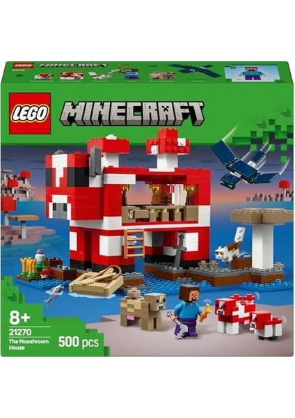 Minecraft Mooshroom Evi 21270, 8 Yaş ve Üzeri Erkek ve Kız Çocuklar Için Mantar Tarlaları, Steve Figürü ve Yaratıklar Içeren Rol Yapım Oyuncağı Yapım Seti, Doğum Günü Hediyesi Fikri (500 Parça) fiyatları