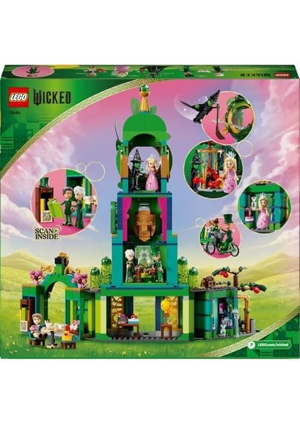 Wicked Emerald City Ye Hoş Geldiniz 75684-9 Yaş ve Üzeri Çocuklar Için Kule Modeli, Glinda ve Elphaba Mini Bebekleri Içeren Yaratıcı Oyuncak Yapım Seti (945 Parça) modelleri