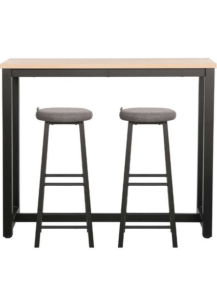 High-Rise 2 Tabureli Yüksek Ayaklı Yemek Masası - Ceviz/ Siyah 120X40X100 fiyatları