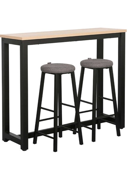 High-Rise 2 Tabureli Yüksek Ayaklı Yemek Masası - Ceviz/ Siyah 120X40X100 modelleri