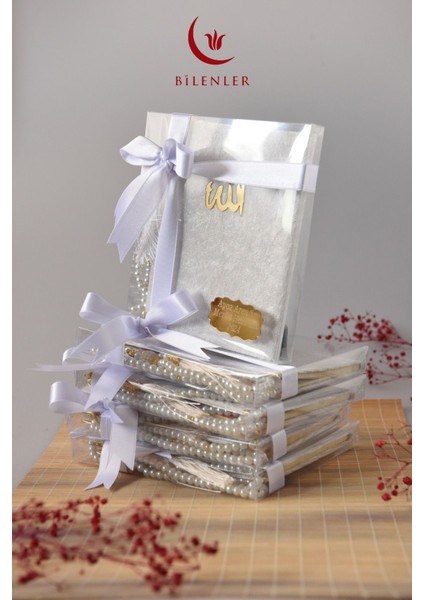 Kutulu Kadife Yasin ve Tesbih Seti Açık Mavi 20 Adet fiyatları