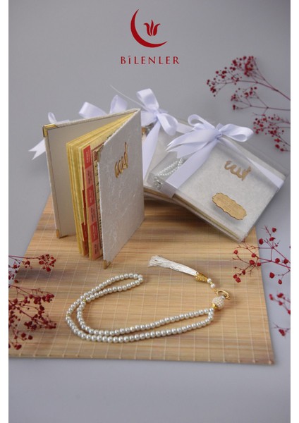 Kutulu Kadife Yasin ve Tesbih Seti Açık Mavi 20 Adet modelleri