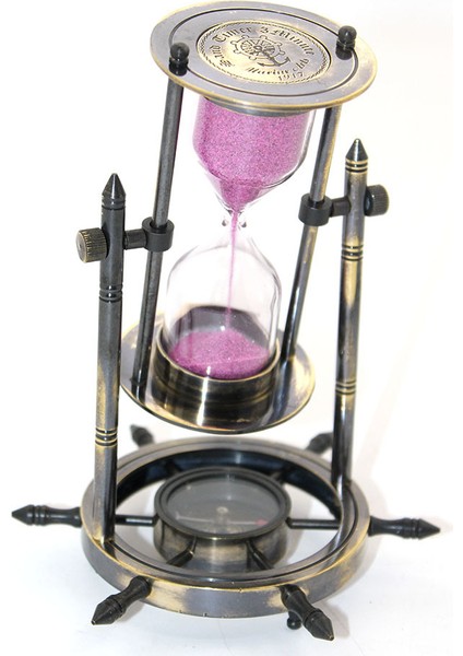 Pirinç Dümenli Pusulalı Kum Saati fiyatları