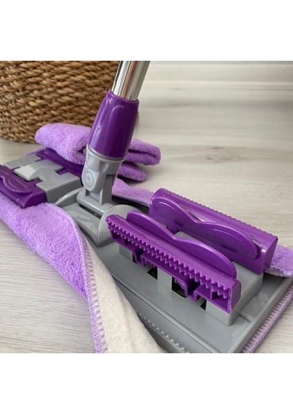 Mop Yer Fayans Duvar Yüzey Temizlik Mikrofiber Mandallı Mop, Teleskopik Saplı Istediğin Bezi Tak Kullan Hediye Yedek Bez ' Li modelleri
