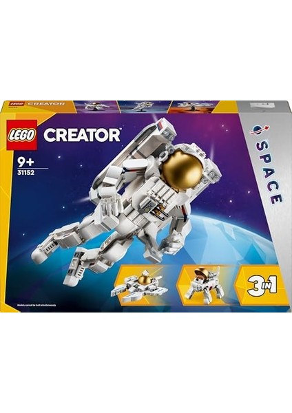 Creator Uzay Astronotu 31152-9 Yaş ve Üzeri Çocuklar Için Köpek ve Jet Model Seçenekleri Içeren 3 Ü 1 Arada Yaratıcı Oyuncak Yapım Seti, Doğum Günü Hediyesi Fikri (647 Parça) modelleri
