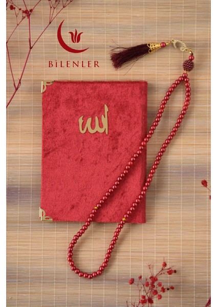 Kutulu Kadife Yasin ve Tesbih Seti 1 Adet- Kırmızı fiyatları