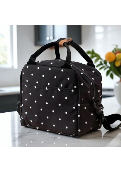 4670 Puantiye Desenli Termal Yemek Taşıma Çantası / 26 cm x 22 cm - 4.5 Litre