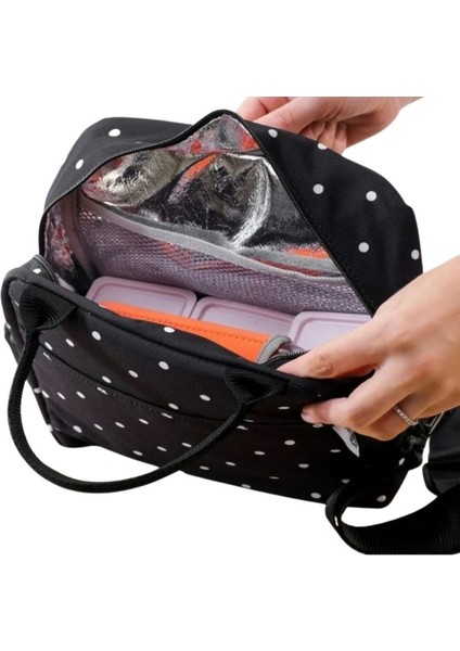 4670 Puantiye Desenli Termal Yemek Taşıma Çantası / 26 cm x 22 cm - 4.5 Litre modelleri