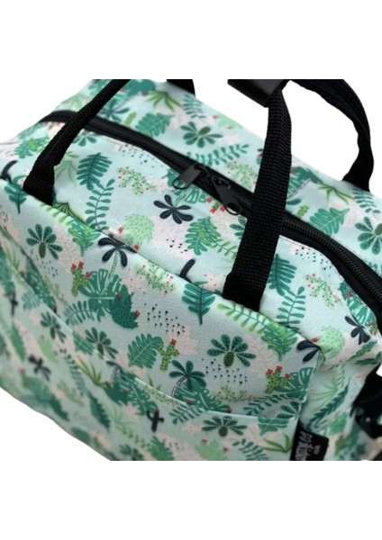 6776 Yaprak Baskılı Termal Yemek Taşıma Çantası / 26 cm x 22 cm - 4.5 Litre fırsatları