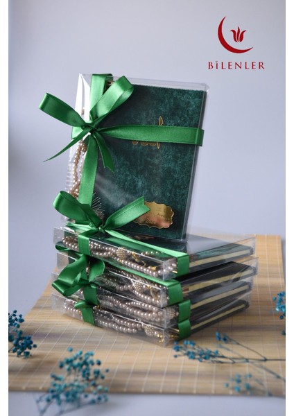 Kutulu Kadife Yasin ve Tesbih Seti 1 Adet- Yeşil