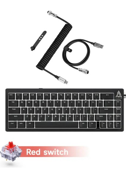 AK650 Red Switch, Gasket, How-Swap Oyuncu Klavyesi (Sleeve Kablo Hediyeli!)