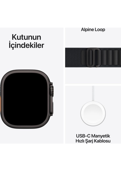 Watch Ultra 3 Gps + Cellular, 49 mm Siyah Titanyum Kasa ve Siyah alpine loop - Büyük Boy