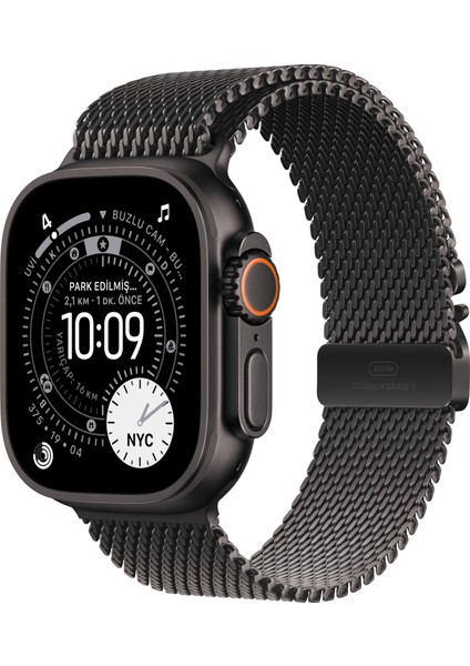 Watch Ultra 3 Gps + Cellular, 49 mm Siyah Titanyum Kasa ve Siyah titanyum Milano loop - Küçük Boy