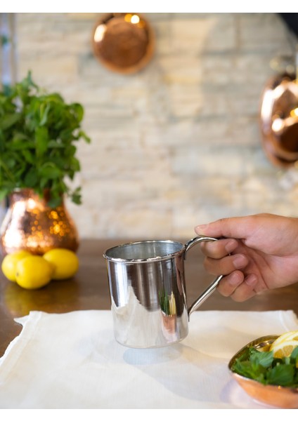 Bakır Kupa Bardak Düz Model Gümüş Renk 500 ml fırsatları