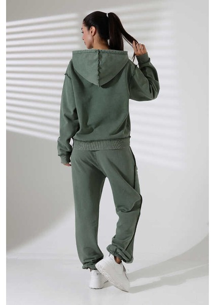 Kadın Yeşil Kapüşonlu Sweatshirt Eşofman Takımı MSC313 fiyatları