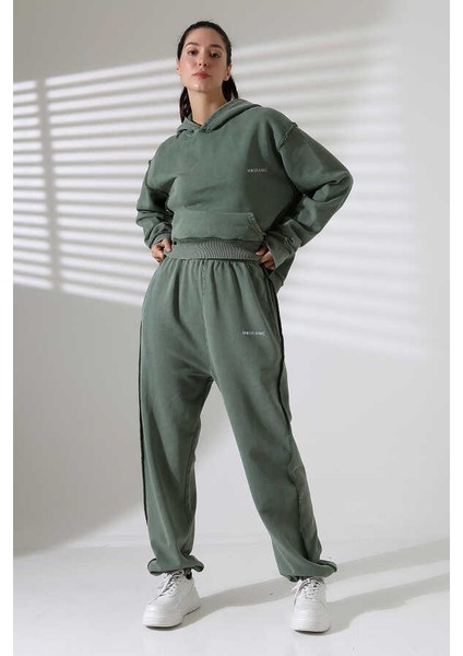 Kadın Yeşil Kapüşonlu Sweatshirt Eşofman Takımı MSC313 modelleri