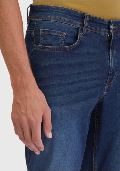 Lacivert Düz Slim Fit Denim Pamuk Karışımlı Pantolon modelleri