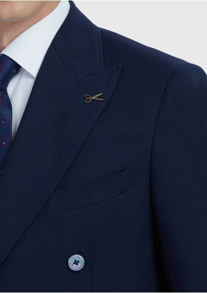 Lacivert Düz Zeroweight Slim Fit Yün Karışımlı Takım Elbise fırsatları