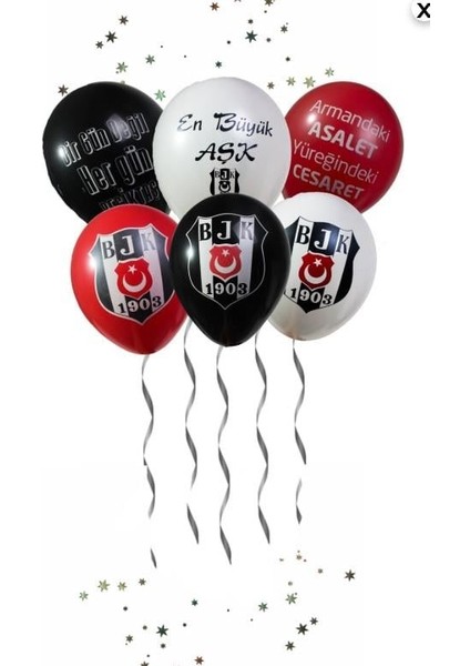Helyuma Uyumlu Beşiktaş Baskılı Balon Beşiktaş Temalı Doğum Günü Balonu 12 Inch 6 Adet fiyatları