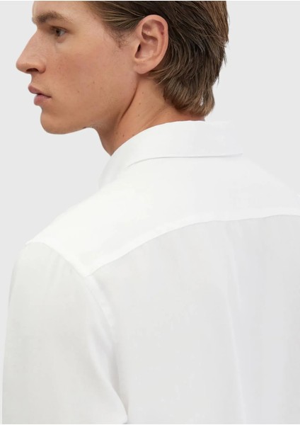 Beyaz Düz Casual Fit Dokuma Casual Gömlek indirimleri