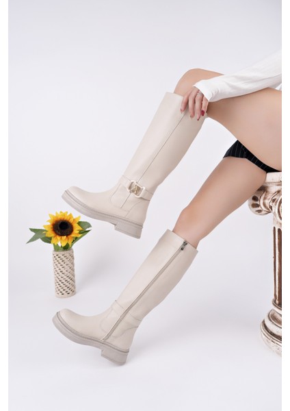 Aventra Kemer ve Toka Detaylı Fermuarlı Kadın Çizme indirimleri