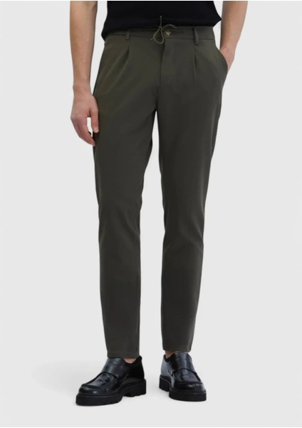 Haki Düz Dokuma Jogging Fit Casual Pantolon fiyatları