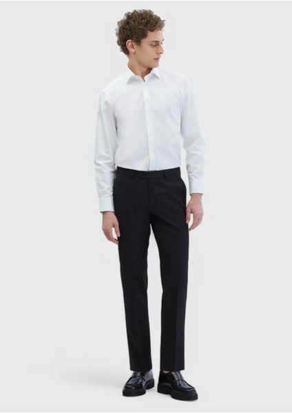 Beyaz Düz Regular Fit Dokuma Klasik %100 Pamuk Gömlek fiyatları