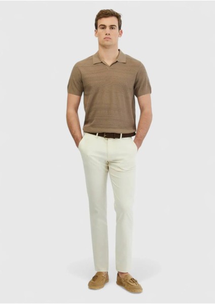 Ekru Düz Dokuma Regular Fit Casual Pantolon fiyatları