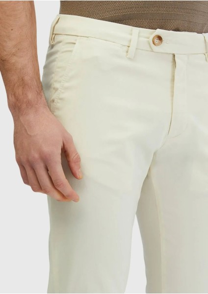 Ekru Düz Dokuma Regular Fit Casual Pantolon fırsatları