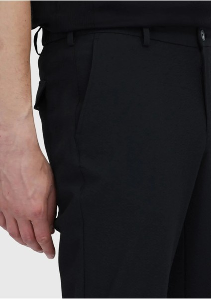 Siyah Düz Dokuma Jogging Fit Casual Pantolon modelleri