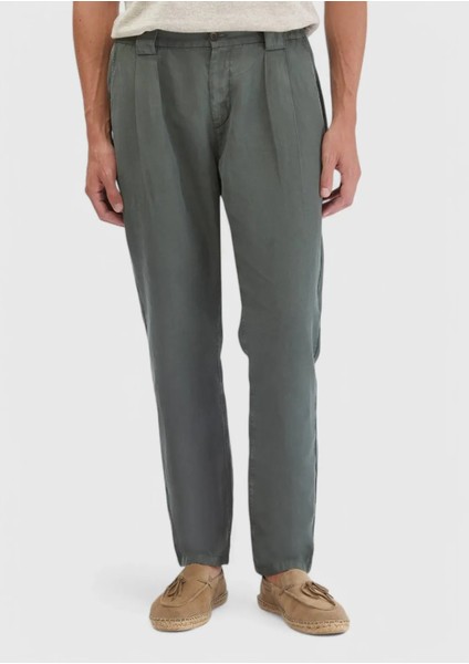 Haki Düz Dokuma Jogging Fit Casual Pamuk Karışımlı Pantolon fiyatları